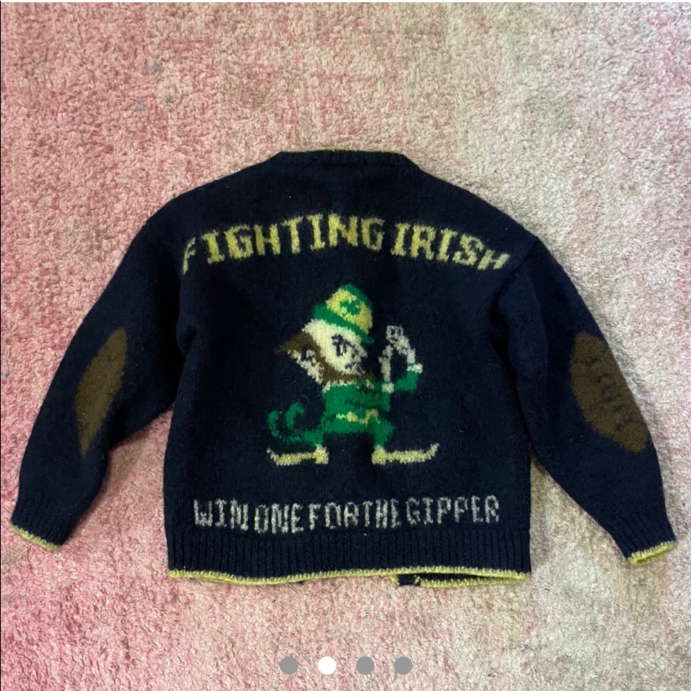 Vintage Notre Dame Women’s Wool Cardigan Sweater